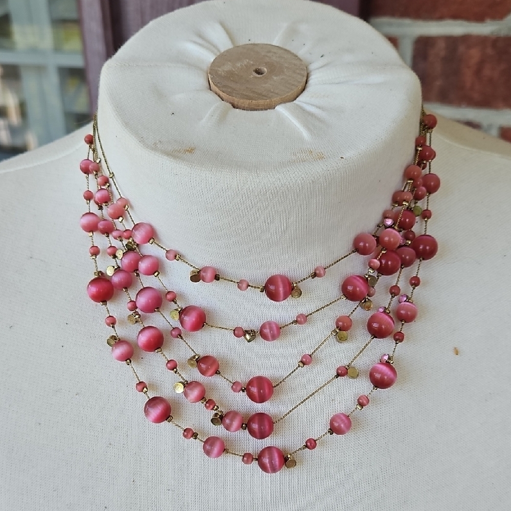 Elegant Pink Beaded Necklace